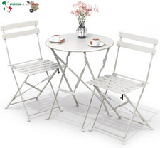 Set da Giardino Pieghevole da 3 Pezzi, Set da Bistro Tavolo da Bistrot con 2 Sed