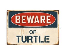 discount home decor beware of turtle metal tin sign