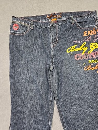 Jazzie Jeans Womens 15/16 Blue Denim Stretch Straight Leg 90s Hip Hop - Picture 3 of 16