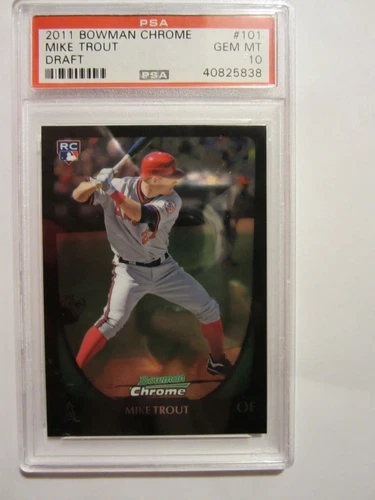 2011 Bowman Chrome Draft Mike Trout #101 Rookie PSA Graded 10 GEM MINT