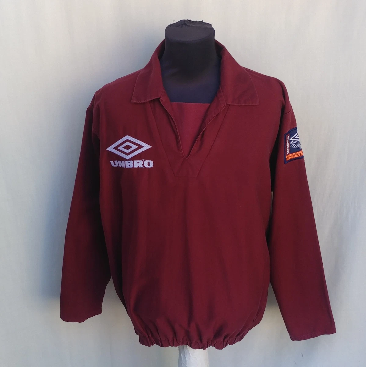 Vintage 90s Umbro Pro Training Pullover Drill Top Jacket Long Sleeve Size Mens L