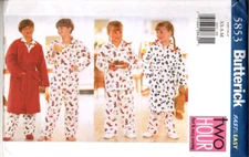 Butterick 5853 Unisex XS to M Sleep Pants, Robe and Top Uncut Sewing Pattern