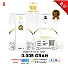 0.005 Gram Mini Baby Gold Nugget 999.9 Fine Bullion Pure 24ct Gold Round AU