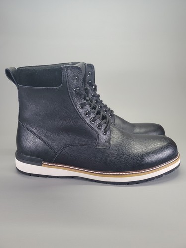 Express Mens Black Pebbled Leather Lace Up Ankle Boots Size 12 US Brand New - Picture 3 of 23