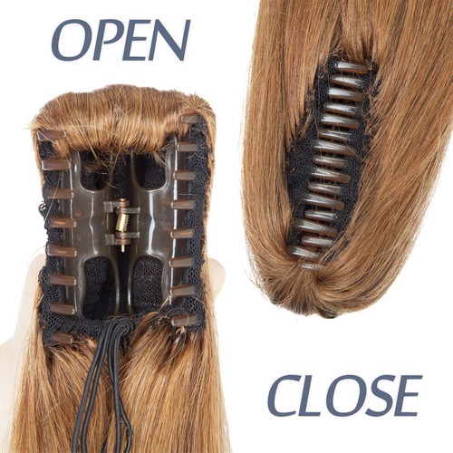 AUSVERKAUF Kralle Clip On Echthaar Extensions Pferdeschwanz Remy Magic Sticker - Bild 7 von 35