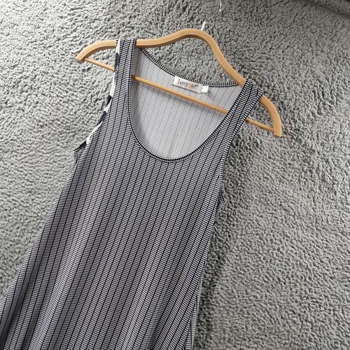 Sunny Girl Womens Maxi Dress Size 8 Navy Blue White Stretch Knit Sleeveless - Picture 3 of 13
