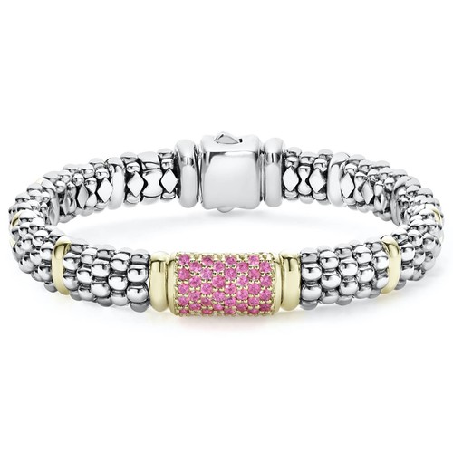 LAGOS Signature Caviar Pink Sapphire Bracelet Sterling Silver 9mm Size M $3,200 - 第 1/6 張圖片