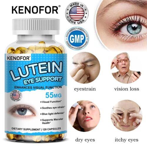 Luteína - 120 cápsulas apoyo para la salud ocular, cuidado de la visión, antioxidante vegano - Imagen 1 de 10