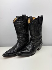 Rogers Boots black men's alligator Style pull-on leather boots Size 6UK