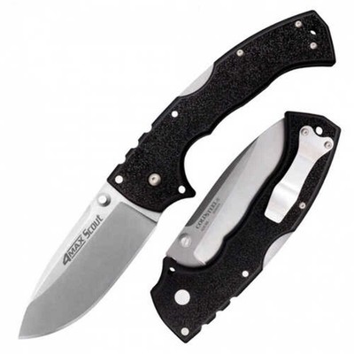 Cold Steel Cs62rqz 4-max Scout 4'' Folding Drop Point Plain Stonewashed/6'' Black