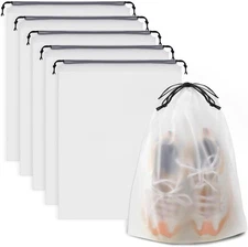 Clear Shoe Bags - 10 PCS, 15.7" X 11.8", Drawstring Travel Shoe Bags for Packing