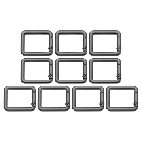 10 Pcs 34mm Square Shaped Spring Snap Keychain Clip for Purses Black - Picture 1 of 7