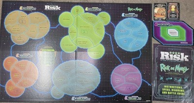 Rick And Morty Risk Replacement Board + Rulebook Cards
