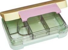 IDEENWELT Bento Box Happy 600ml Lunchbox Brotdose auslaufsicher mit Fächern