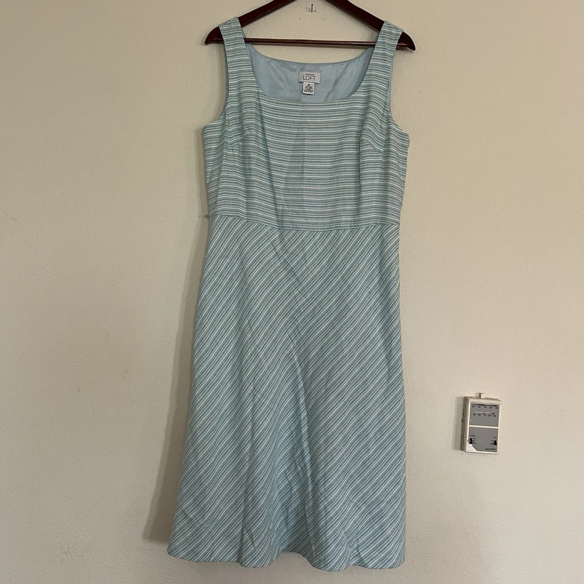 knee length dresses for ladies LOFT White Button Front Linen Blend Dress NWT