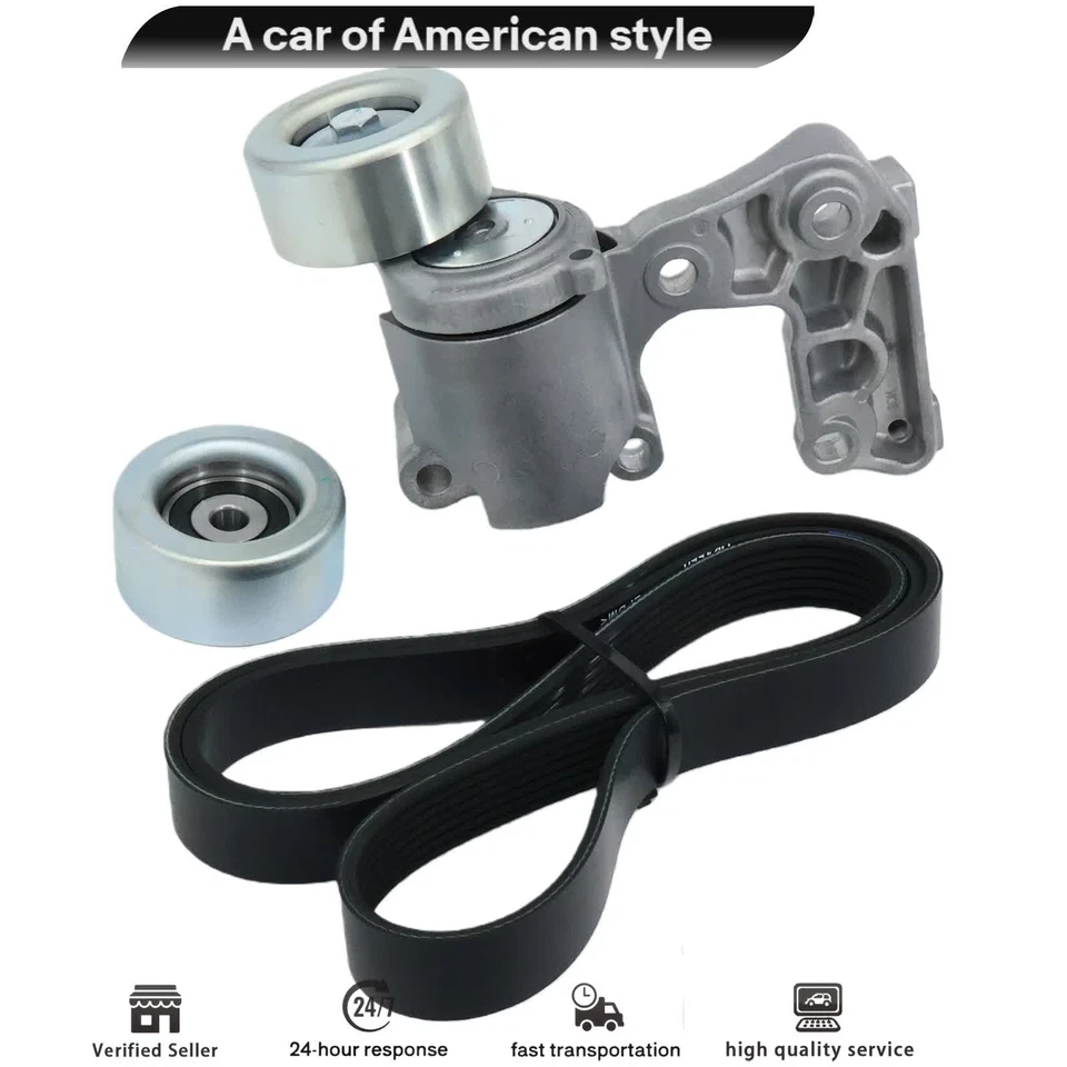 Fit Toyota Avalon Camry Highlander Lexus ES350 Serpentine Belt Component Kit Foto 2 de 4