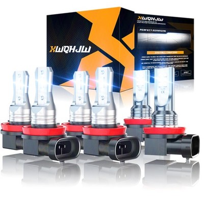 6X Combo LED Headlight Fog Light Bulb Kit White For Toyota Tacoma 2016 2017-2023