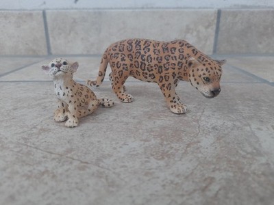 Schleich Figur Gepard Jaguar Leopard mit Baby Set 73527 Ostern TOP Zustand Rarit