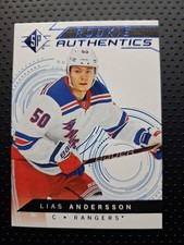 2018-19 SP Rookie Authentics Blue #139 Lias Andersson Rookie Card. rookie card picture