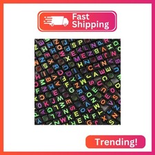 Acrylic Black Letter Beads Alphabet Colorful Letters Black Cube Bead, 6 6mm 900p
