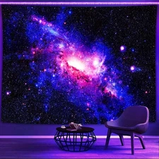 Psyhilar Black Light Posters for Adults, Galaxy Blacklight Tapestry 59L x 51W 