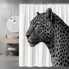 Black Leopard Print Shower Curtain for Animal Lovers