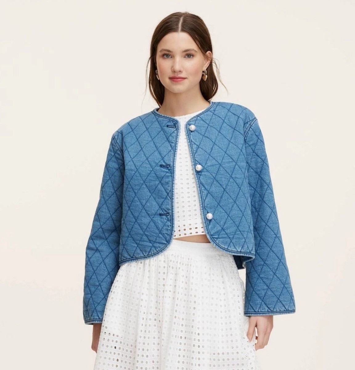 NWT Women's Quilted Denim Jacket - Kate Spade NY x Target