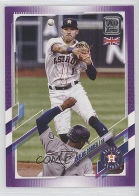 2021 Topps UK Edition Purple 19/50 Carlos Correa #93 0e2x
