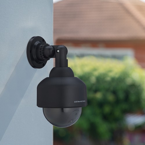 Kamera Dummy Attrappenkamera Fake Kamera Sicherheitskamera Attrappe LED 2er Set - Bild 2 von 8