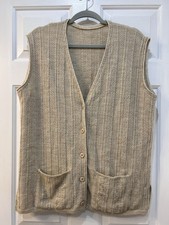Made In Italy Wool Blend Sweater Vest Unisex Size L Lightweight Fisherman Boho