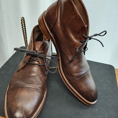 Johnson & Murphy Men's Sz 9.5 M 20-7538 Cap Toe Chukka Mahogany Calfskin READ ON
