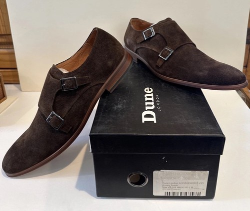 DUNE LONDON Herren Wildleder Schuhe Braun Monk Strap US 10 EU 43 NEU im Karton - Bild 1 von 18