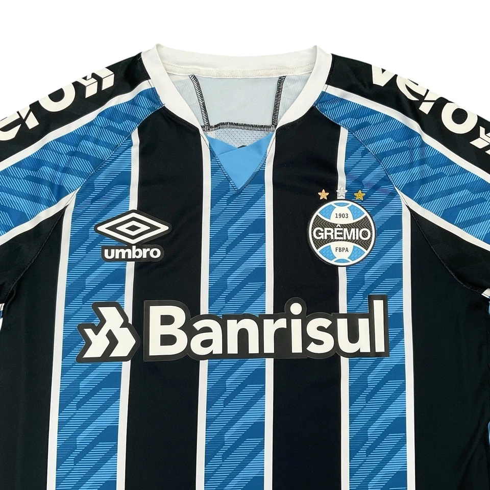 AUTHENTIC GREMIO (BRAZIL) 2020-21 HOME FOOTBALL SHIRT MEDIUM ADULT UMBRO (VGOOD) - Image 3 of 4
