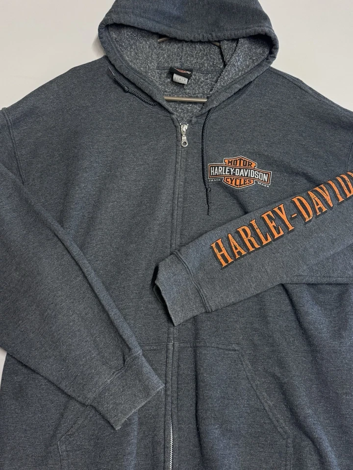 Толстовка с капюшоном мужская Harley-Davidson большая на молнии толстовка мотоцикл Frontier Lincoln - Изображение 2 из 4