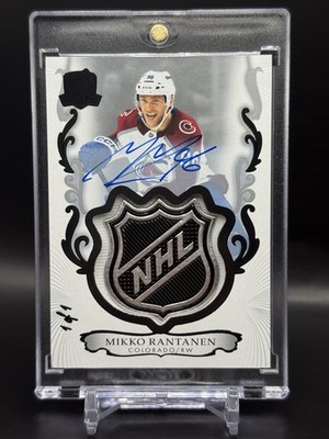 2023-24 UD The Cup Mikko Rantanen NHL Shield Auto 1/1 One Of One Game Used #9