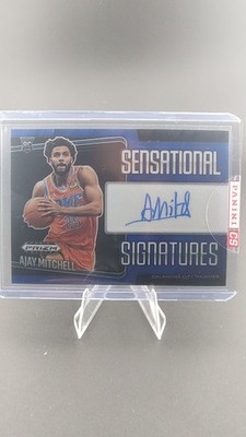 Ajay Mitchell (RC), 2024 Prizm Black Blue /49 Sensational Signatures Redemption