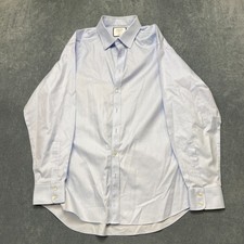 Charles Tyrwhitt Dress Shirt Mens 17.5-44 Light Blue Classic Fit Non-Iron Formal