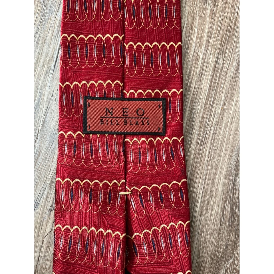 (2) Corbatas rojas de mezcla de seda blass Bill de Navidad para hombre Foto 4 de 4