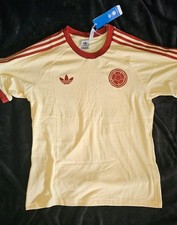 Originsl Trikot Adidas Kolumbien Shirt Herren XL Creme Beige Rezro Beckenbauer