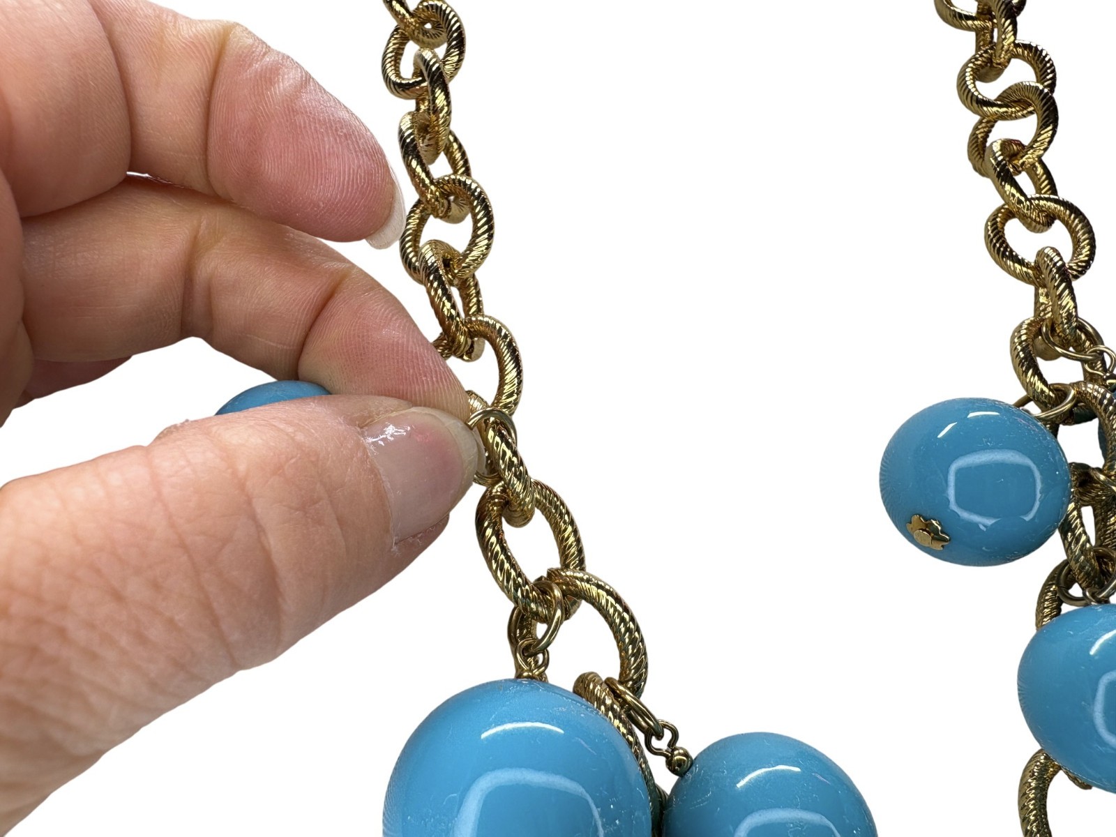 Kenneth Jay Lane KJL blue bead necklace - image 10