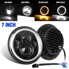 Pair 7" Inch Round LED Headlights w/Turn Signal Light For Ford Mustang GT Coupe