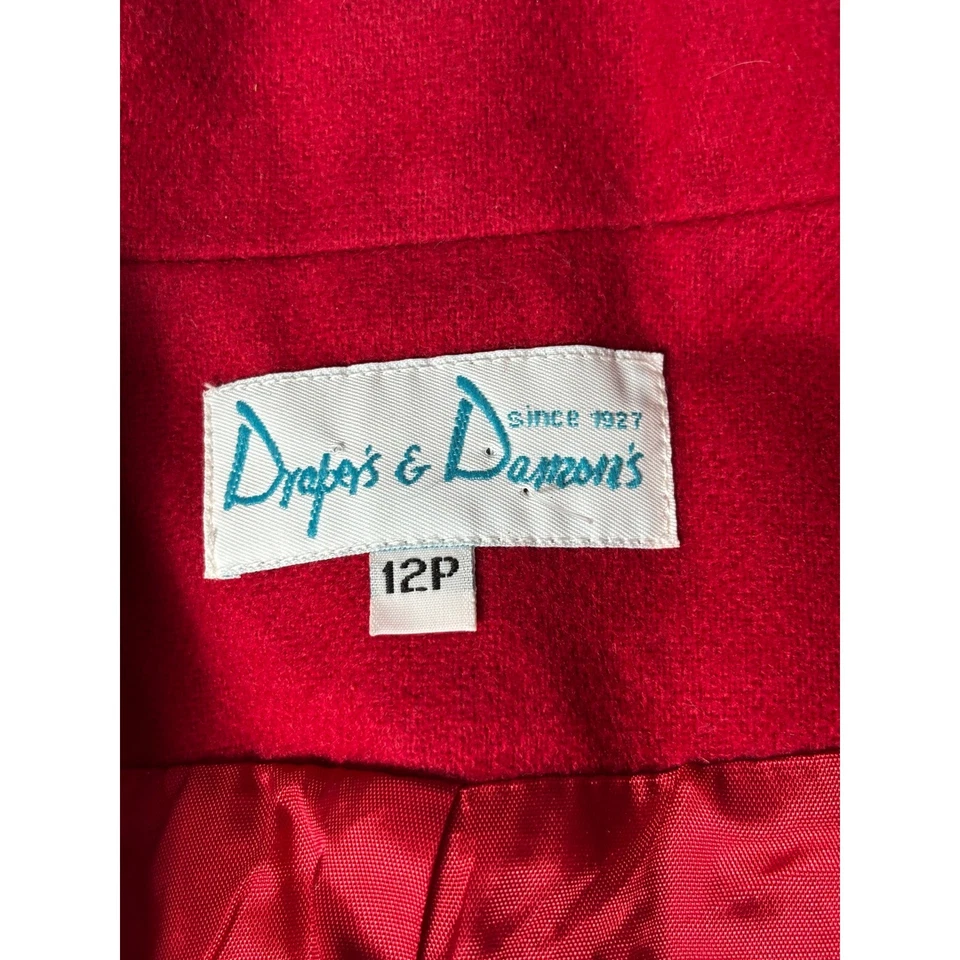 Draper's & Damon's красный блейзер женщин 12P миниатюрный куртка золотой кнопка карьера - Изображение 2 из 4