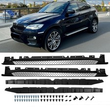 SET ALUMINIUM Trittbretter Einstieg+Anbaumaterial passt f�r BMW X6 E71 E72 08-14