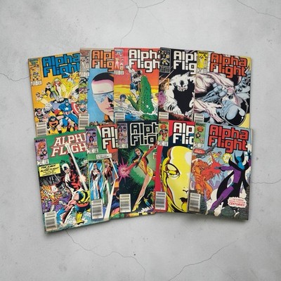 Alpha Flight Marvel Comics Lot 10 Issues Vintage 1980s John Byrne Era Bundle