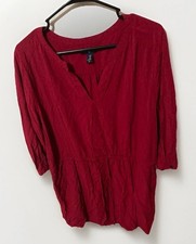 Gap Red Dot Print Dress XL Adjustable Waist Pockets Long Sleeve Midi