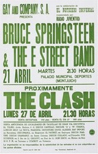 1981 THE CLASH BRUCE SPRINGSTEEN E STREET CONCERT POSTER BARCELONA SPAIN 11x17"