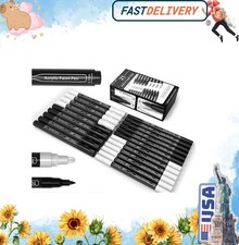 TOOLI-ART Black And White Acrylic Paint Markers Paint Pens Set For Rock Painting