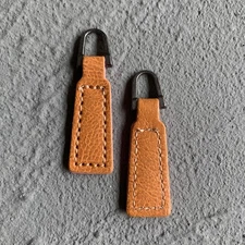 2x Zipper Pulls Zip Puller Tags PU Leather Decorative Replacement Zip Pulls
