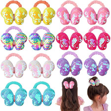 14 Pcs Glitter Butterfly Hair Ties for Girls Baby Toddler Cute Sequin Bow Hair T
