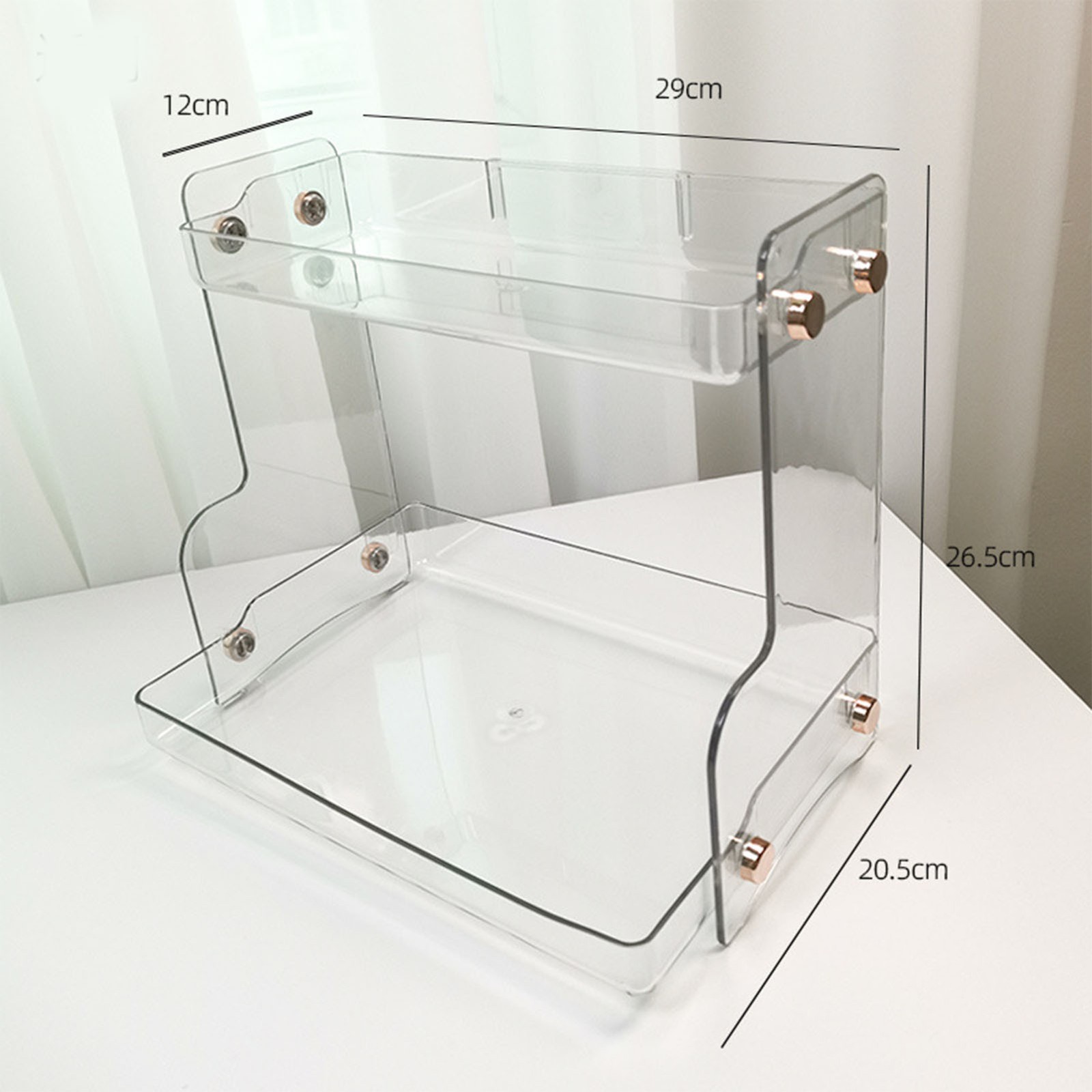 Desktop Storage Rack Double Layer Space Saving Desk Organizer For Dormitory